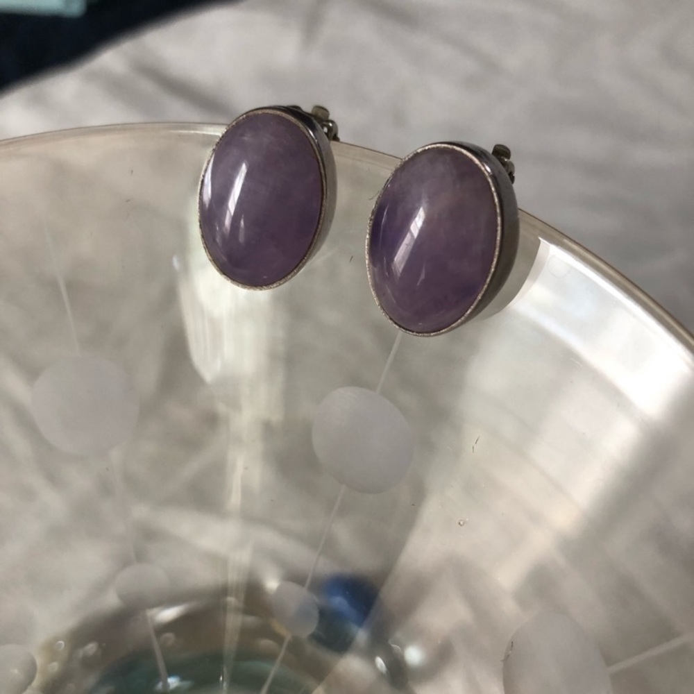 Vintage Sterling silver clip on earring & locket